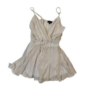 Trixxi White Chiffon Wrap Blouse Top Women’s Small S Flutter Sleeve Sheer Boho